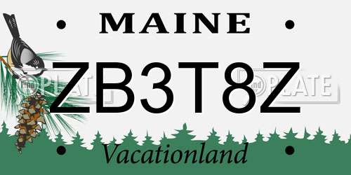 ZB3T8Z Maine License Plate