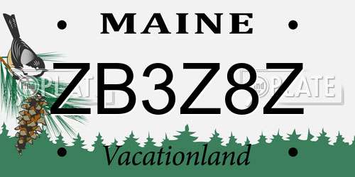 ZB3Z8Z Maine License Plate