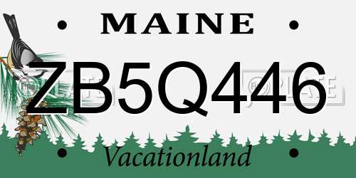 ZB5Q446 Maine License Plate