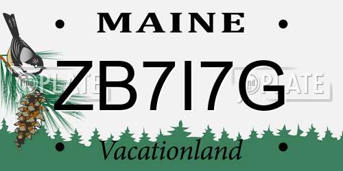 ZB7I7G Maine License Plate