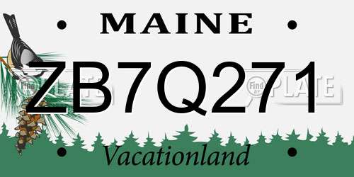 ZB7Q271 Maine License Plate