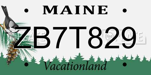 ZB7T829 Maine License Plate