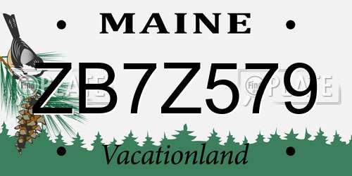 ZB7Z579 Maine License Plate