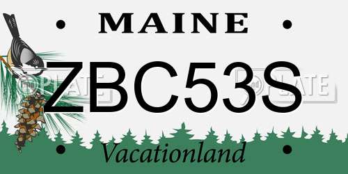 ZBC53S Maine License Plate