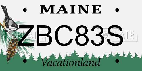 ZBC83S Maine License Plate