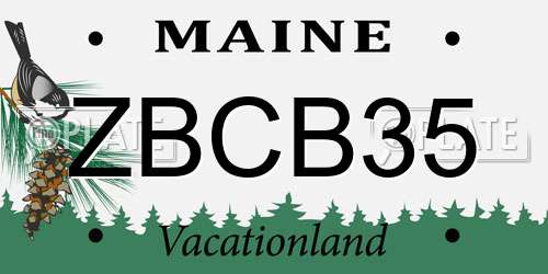ZBCB35 Maine License Plate