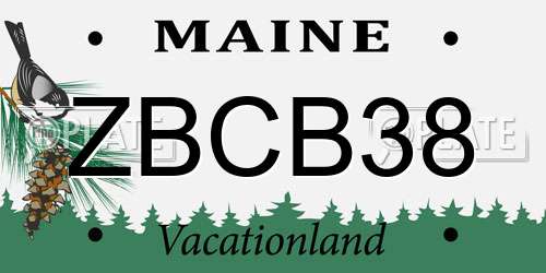ZBCB38 Maine License Plate