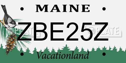 ZBE25Z Maine License Plate