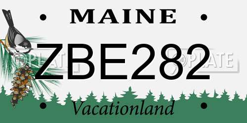 ZBE282 Maine License Plate