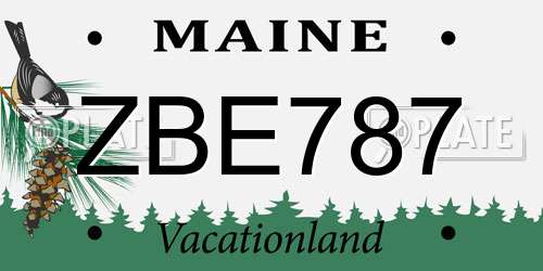 ZBE787 Maine License Plate