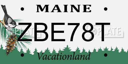 ZBE78T Maine License Plate