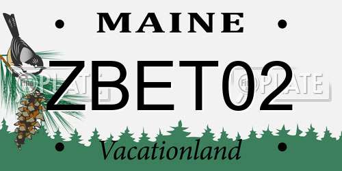 ZBET02 Maine License Plate