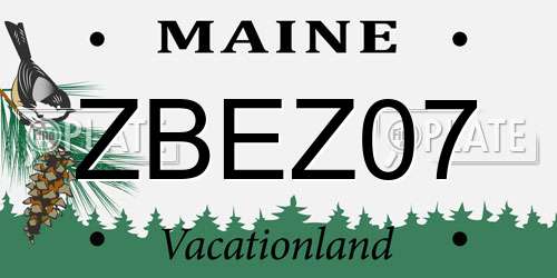 ZBEZ07 Maine License Plate