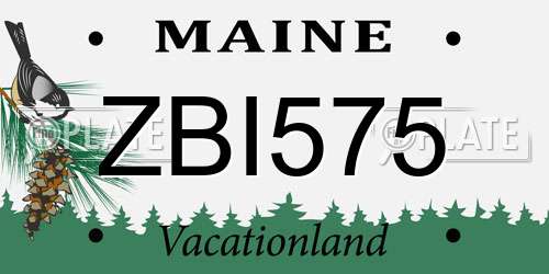 ZBI575 Maine License Plate
