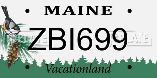 ZBI699 Maine License Plate
