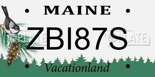 ZBI87S Maine License Plate