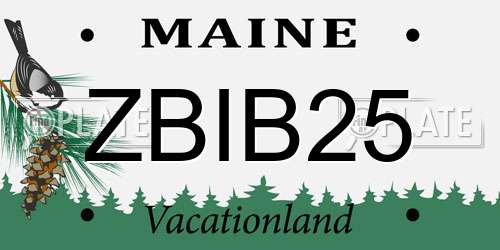 ZBIB25 Maine License Plate