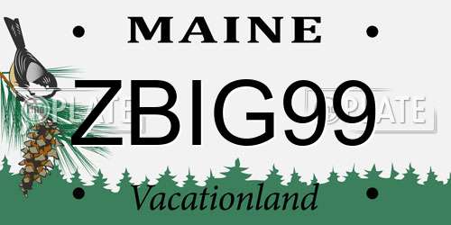 ZBIG99 Maine License Plate