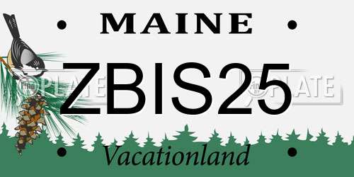 ZBIS25 Maine License Plate
