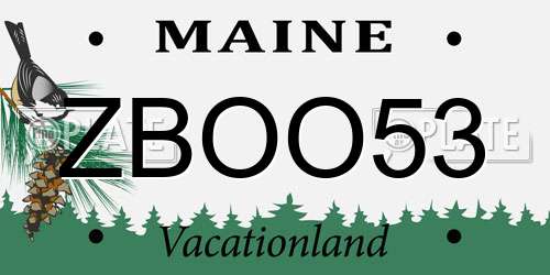 ZBOO53 Maine License Plate