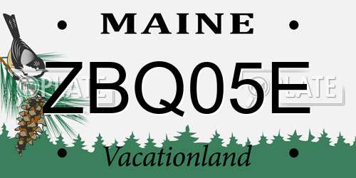 ZBQ05E Maine License Plate