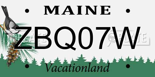 ZBQ07W Maine License Plate