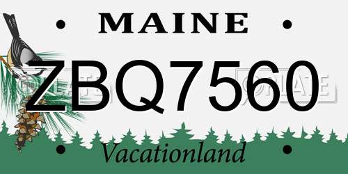 ZBQ7560 Maine License Plate