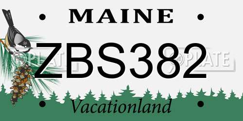 ZBS382 Maine License Plate