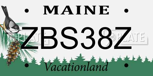 ZBS38Z Maine License Plate
