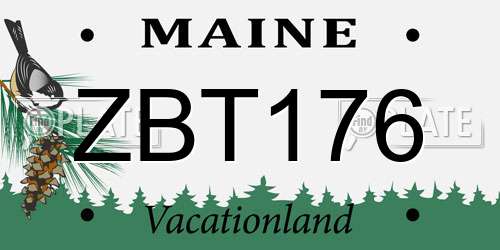 ZBT176 Maine License Plate