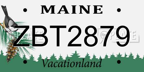 ZBT2879 Maine License Plate