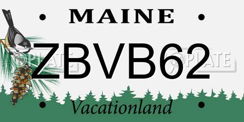 ZBVB62 Maine License Plate