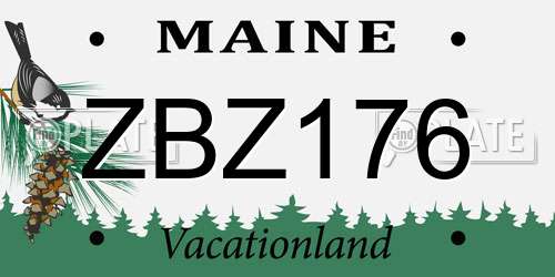 ZBZ176 Maine License Plate