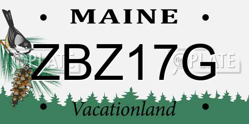 ZBZ17G Maine License Plate