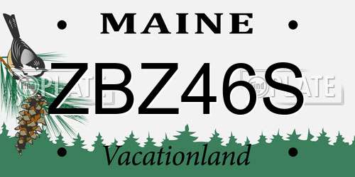 ZBZ46S Maine License Plate