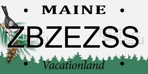 ZBZEZSS Maine License Plate