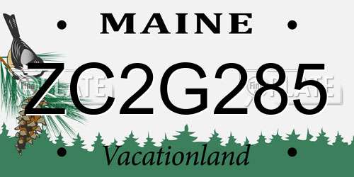 ZC2G285 Maine License Plate