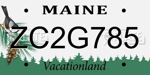 ZC2G785 Maine License Plate