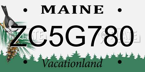 ZC5G780 Maine License Plate