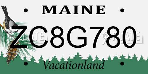 ZC8G780 Maine License Plate