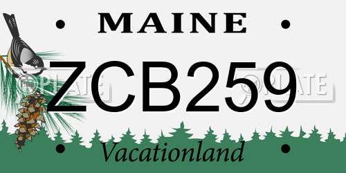 ZCB259 Maine License Plate