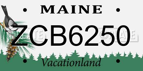 ZCB6250 Maine License Plate