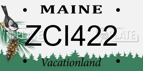 ZCI422 Maine License Plate