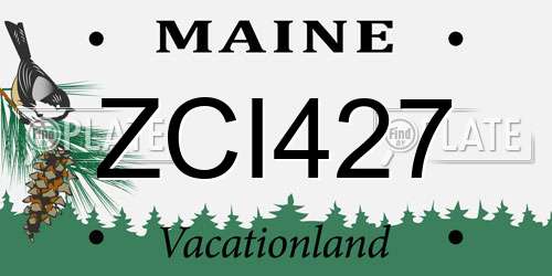 ZCI427 Maine License Plate