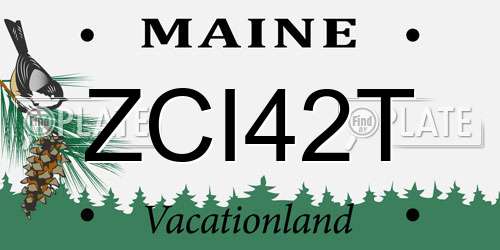 ZCI42T Maine License Plate