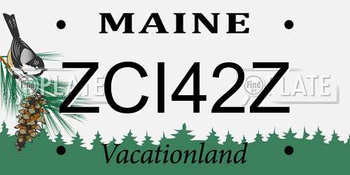 ZCI42Z Maine License Plate