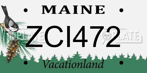 ZCI472 Maine License Plate