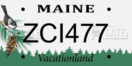 ZCI477 Maine License Plate