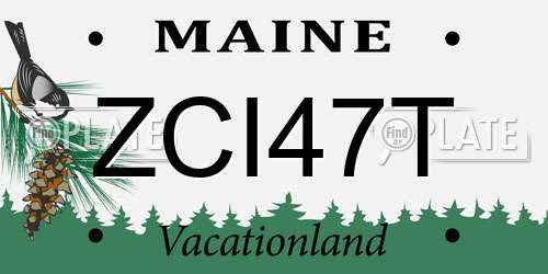 ZCI47T Maine License Plate