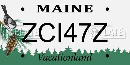 ZCI47Z Maine License Plate